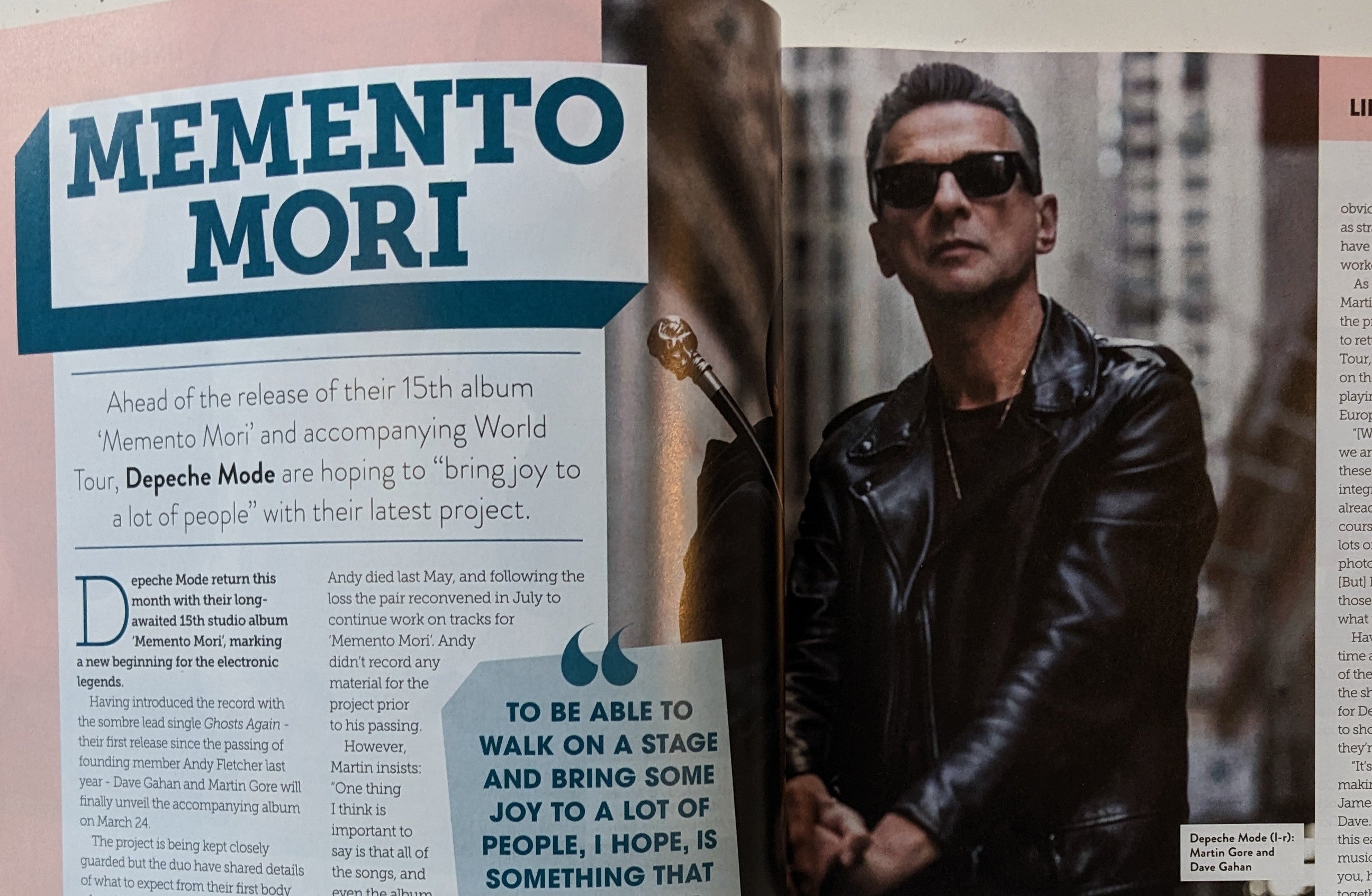 Inside Track: Depeche Mode 'Memento Mori