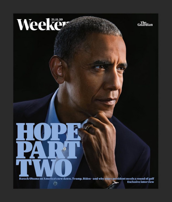 GUARDIAN WEEKEND magazine November 2020: BARACK OBAMA COVER FEATURE Jason Isaacs